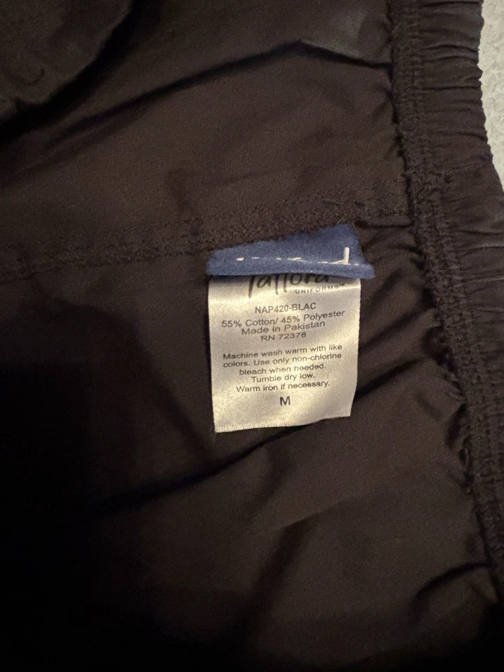 Tafford Pants Unisex Medium Black Medical Scrubs Drawstring Closure Pockets - Image 2 of 4