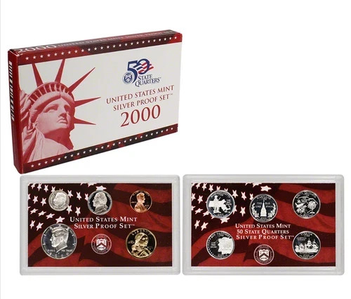 US Mint 2000 50 State Silver Proof Set W Box and COA OGP Uncirculated Estate Lot - Picture 1 of 1