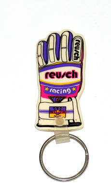 Vintage Hart Skis & Reusch Ski Racing Keychain Rubber Glove Fob Key Ring