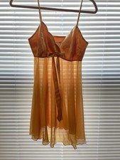 Vtg VICTORIA'S SECRET SATIN CHIFFON BABYDOLL Nightgown Size Small NIGHTY 90s