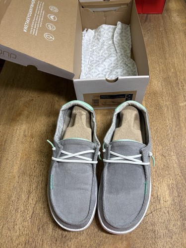Hey Dude Wendy Corduroy Glacier Gray Slip On Shoe Women’s Size 7