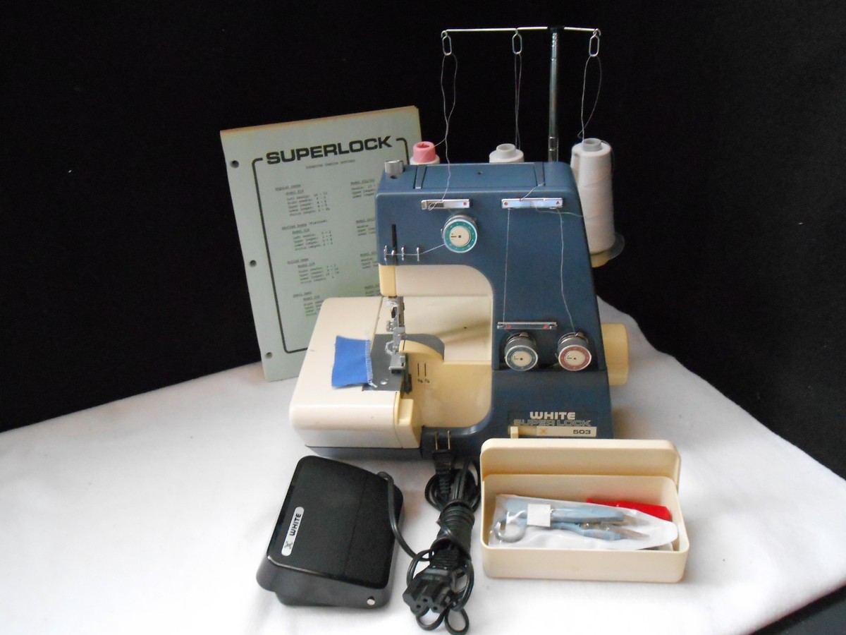 White SuperLock 503W-3 Serger/Overlock Sewing Machine w/manual