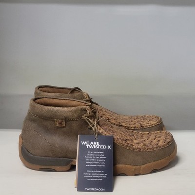 Twisted X Ostrich Print Soft Toe Chukka Driving Moc Bomber Mens Size 7.5M