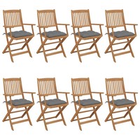 GartenstüHle Klappbar 8Er Set Aus Massivholz Akazie Mit Kissen
