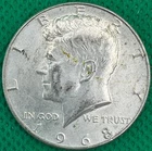 1968-D Kennedy Half Dollar UNC; 40% Silver(708c)