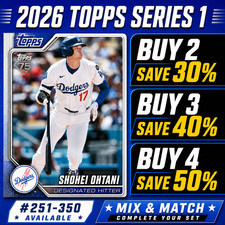 2026 Topps Series 1 Baseball Base Set Singles #251–#350 Complete Your Set