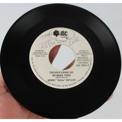 BOBBY SO FINE BUTLER CHEAPER CRUDE SIGNED 45 7'' VINYL RECORD *QUICK SHIP*