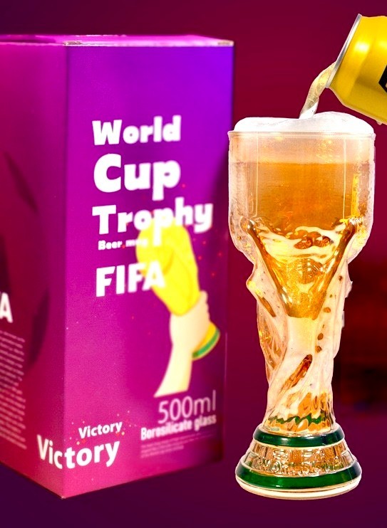 2026 World Cup Trophy Beer Glass, 500ml Soccer Championship Cup, Football Fan
