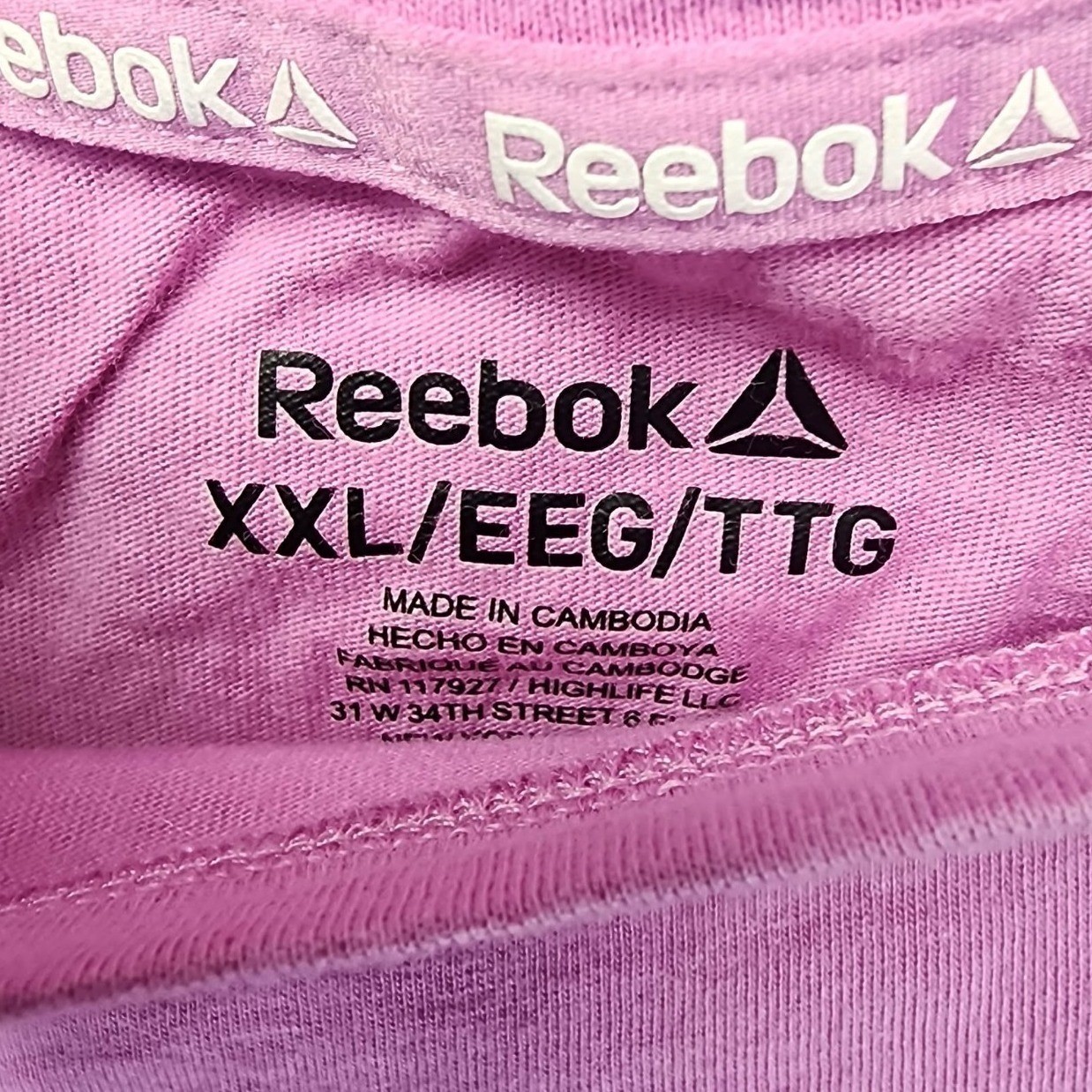 Reebok Womens XXL Pink Short Sleeve Graphic Logo T-Shirt Relaxed Fit Activewear thumbnail 3