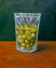 Original Oil Painting Signed olives still life Unframed one of a kind 10x12