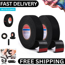 2 Rolls 50Ft Black Wire Harness Cloth Tape Noise Dampening Heat Resistant