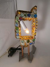 Hand Made Abstract Modern Wood Metal Glass Beads Table Lamp One of A kind 1100
