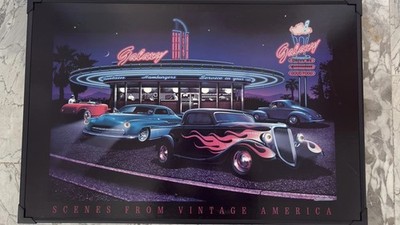 Trio Leuchten LED Bild  Galaxy Drive-In  - Vintage US-Car Motiv - 5W Retro