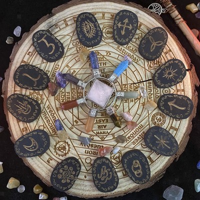 Witch Rune Stone Set Professionelle Partyfavor Rune -Symbol mit