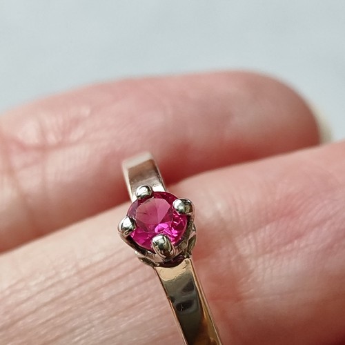 Sterling silver 925 gold Ring Ruby Stone Europe 1.7 gr - Picture 7 of 11