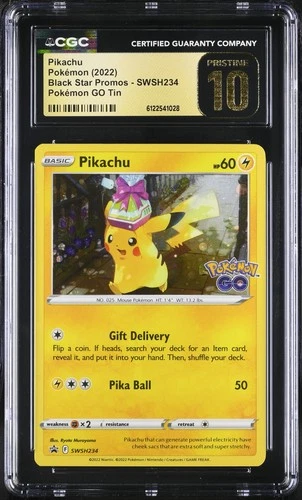 CGC 10 Pikachu Swsh234 Pokemon Go Tin Black Star Promos Pokemon Pristine