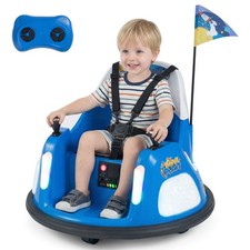 12V Kids Bumper Car,360  Spin  Remote.Battery-Powered,for 1.5-6 ages.Navy