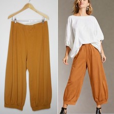 BRYN WALKER Wyatt PANTS Size XL Nutmeg Bamboo French Terry Balloon Wide Crop NEW
