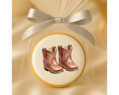 Little Cowboy Edible Image  Baby Shower Precut Cookie, Cupcake, Oreo Toppers