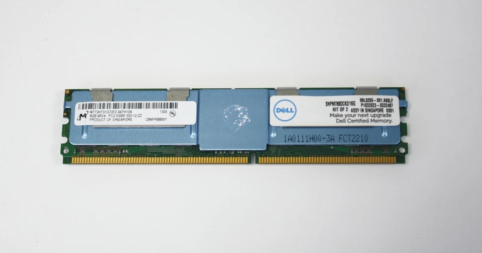 Micron 32GB(4x8GB) 4Rx4 PC2-5300F MT72HTS1G72FZ-667H1D6 ECC Reg Server Memory - Image 2 of 3