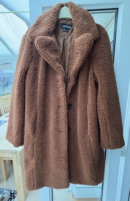 BNWOT Centigrade Brown Teddy Coat Size L