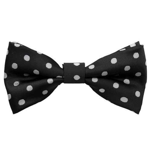 Bow Ties for Boys Pre-tied Toddler Bow Tie, Adjustable Polka Dot Kids Bow Black