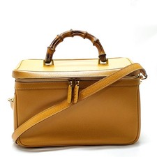 Borsa Vanity Gucci Bambù VanityBamboo Beige Pelle 2879381