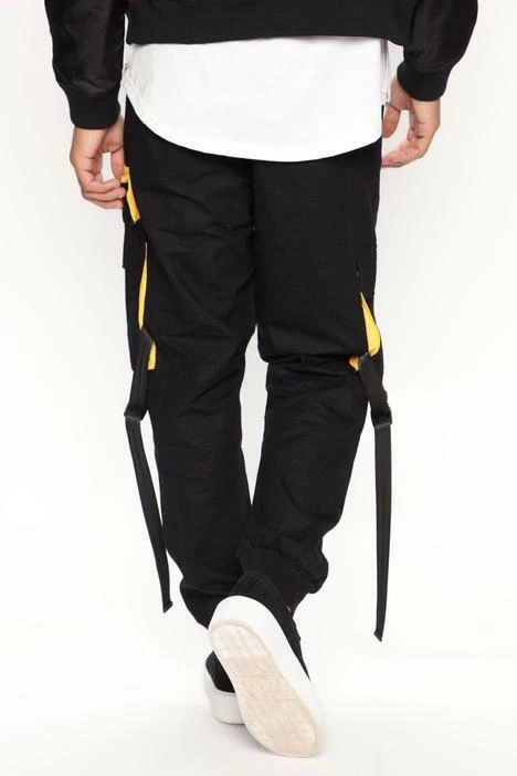 Black and best sale yellow pants mens
