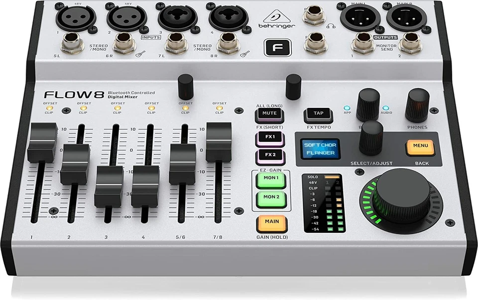 Behringer FLOW 8 Digital Mixer Bluetooth USB Multi-channel Audio Interface - Image 3 of 4