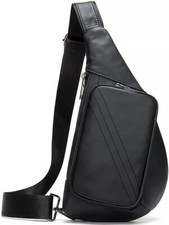 Garrison Grip 3 Pocket Leather Crossbody CCW Sling Bag with Combo Lock