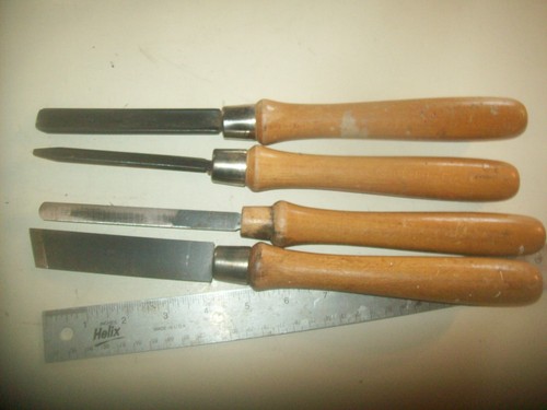 4 cinceles de torneado de madera Shopsmith 13" de largo EE. UU. gubia sesgada nariz redonda herramienta de separación - Imagen 4 de 5