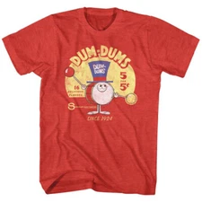Dum Dums Drum Man Ad Red Heather Adult T-Shirt