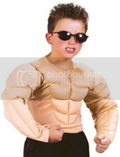 Boys Child Beach Huge Muscle Chest  Arms Shirt Costume