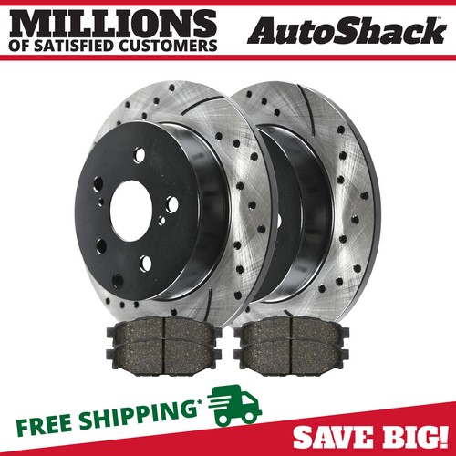 Rear Drilled and Slotted Brake Rotors & Pads for Subaru Forester