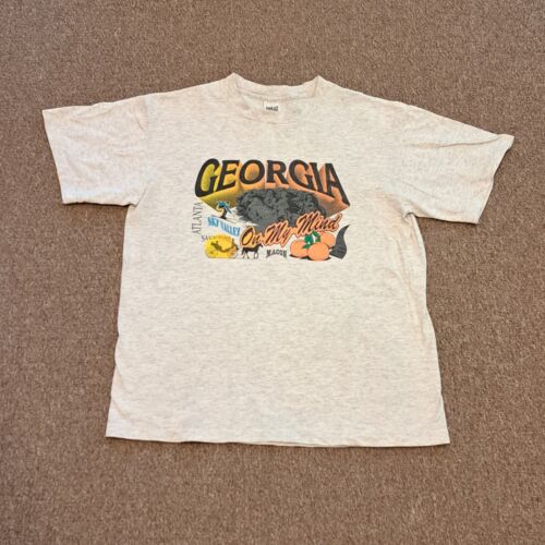 Camiseta de colección Everlast Georgia On My Mind para hombre talla grande gris punta única años 90 - Imagen 1 de 10