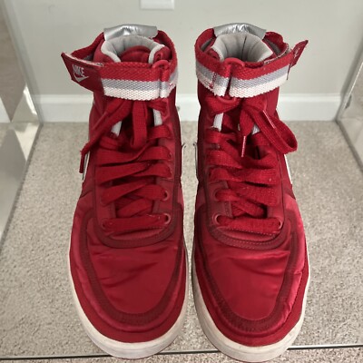 nike vandal high supreme university red metallic silver