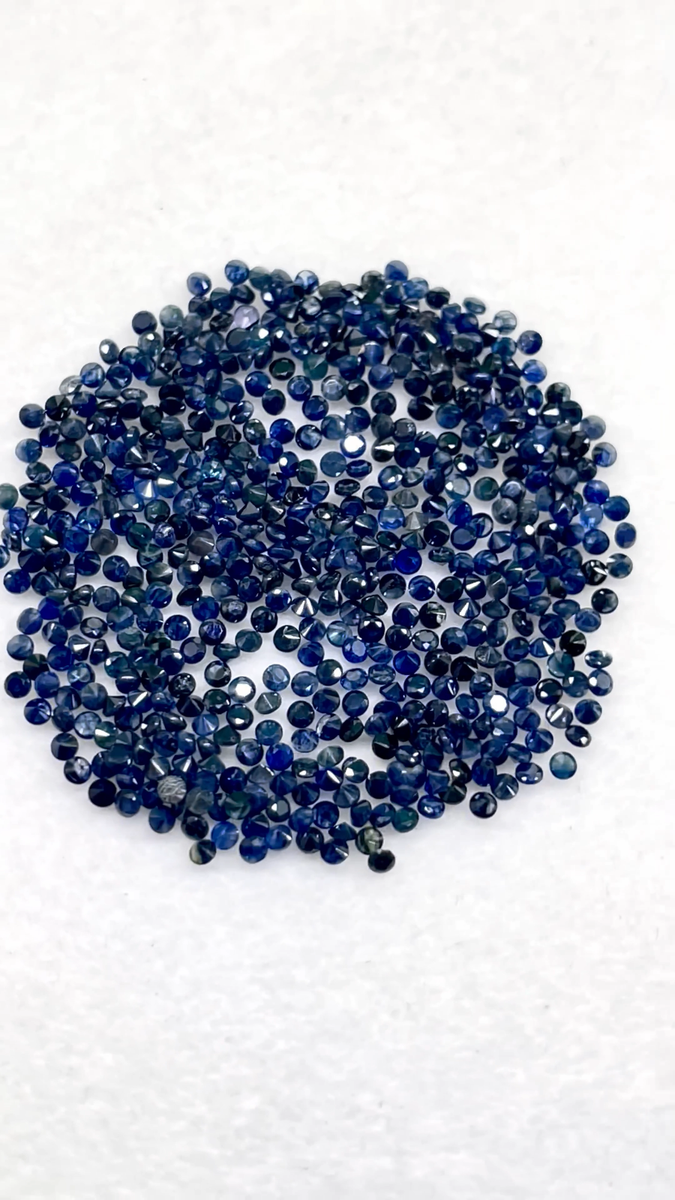 100 Pcs Natural Blue Sapphire 1.5mm Round Cut Calibrated Loose