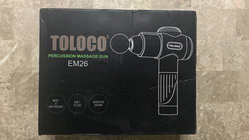 Toloco EM26 Black Portable Deep Tissue Handheld Percussion Massage Gun
