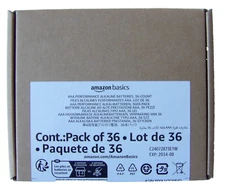 NEW Amazon Basics AAA Batteries Pack of 36 - Exp 2034 - 08 New & Sealed