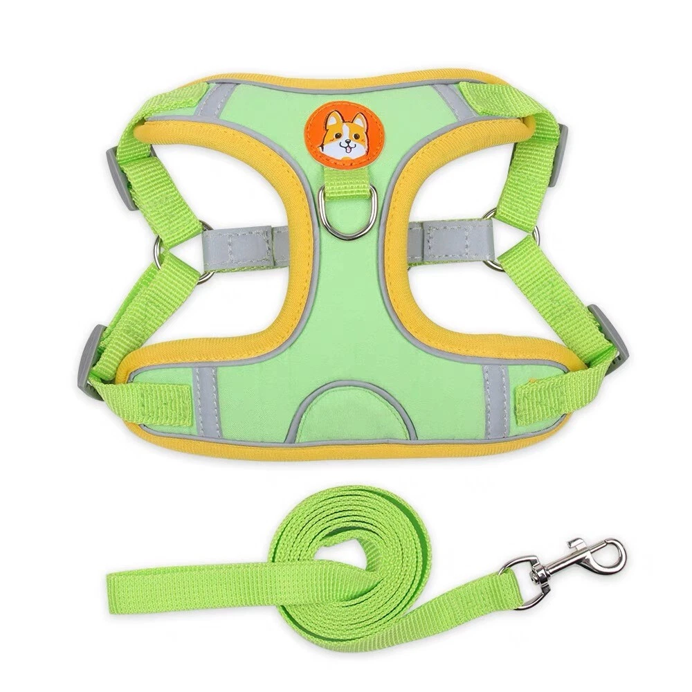 Dog Harness Set No Pull Adjustable Reflective Breathable Harness French Bulldog