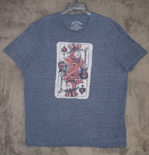 Lucky Brand Shirt Adult Extra Large Gray Graphic King of Spades Short Sleeve Men