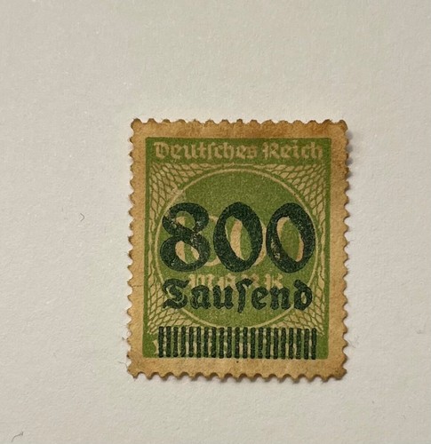 Deutsches Reich German Empire 1923 Overprinted Stamp 800 on 1000 Mark - Photo 1 sur 2