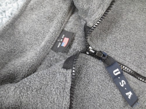 Vintage USA Olympics Jacket Mens Large Gray Polyester Fleece Full Zip Pockets * - Picture 3 of 14