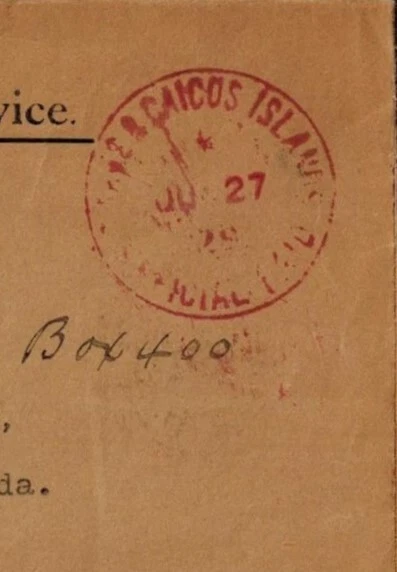 Ilhas Turcas 1929 OHMS Capa Registrada com TURKS & CAICOS CIRCLE RED & Outros - Imagem 3 de 4