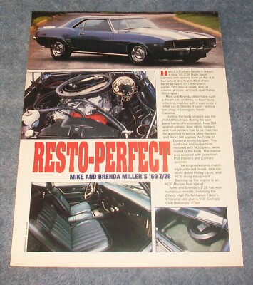 1969 Chevy Camaro Z/28 Rally Sport Vintage Article ''Resto-Perfect'' JL8 Brakes