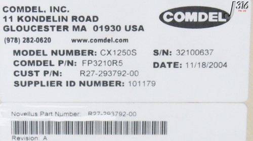 28283 COMDEL RF GEN,13.56MHZ, CX-1250S, FP3210R5 CX1250S - Picture 9 of 9