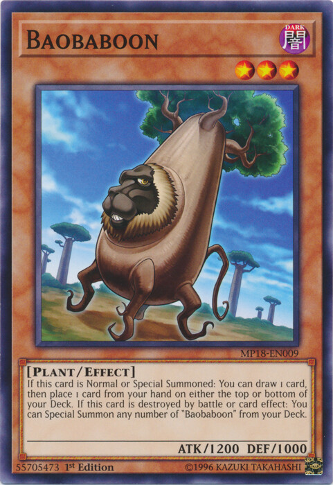 Baobaboon - MP18-EN009 - Common - 1st Edition NM Yugioh 2018 Mega-Tin Mega Pack