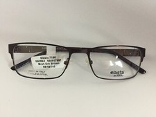 New Elasta by Safilo Eyeglasses Made in Italy Brushed Dark Brown 55-18-145 Frame