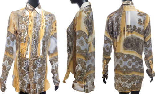 ❤️SHIRT -TUNIQUE Jean Paul Gaultier,femme,matador  print,100%silk,fabolous! - Afbeelding 1 van 11