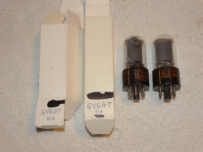 2 x 6V6gta RCA Tubes*Clear Glass-DD*Super Strong Matched(10%) Pair-Bogey ++*#3p